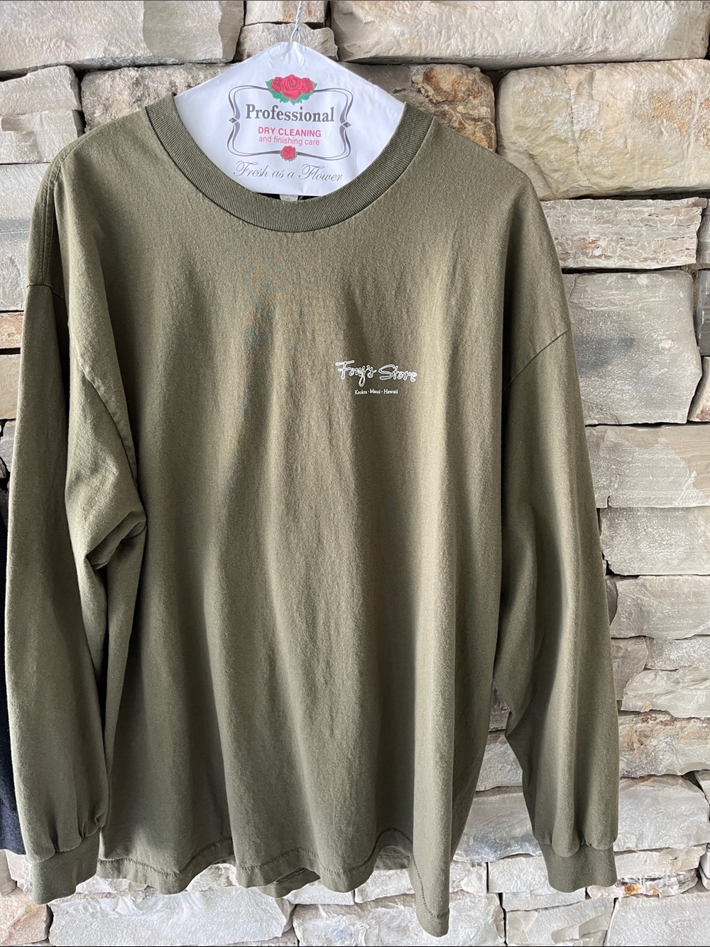 Olive Long-Sleeve Crewneck Tee - Men
